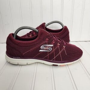 Skechers Womens 9M Red Galaxies Witty Talk Walking Running Athletic Shoes 23453